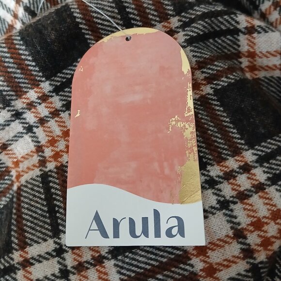 NWT Arula Paris Mini Skort Size 0X Plus Soft Flannel Plaid Zip Back Stretch - Picture 6 of 9